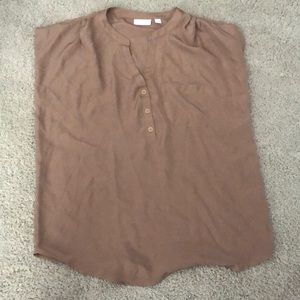 4/$20 New York & Company Tan Blouse Sz M